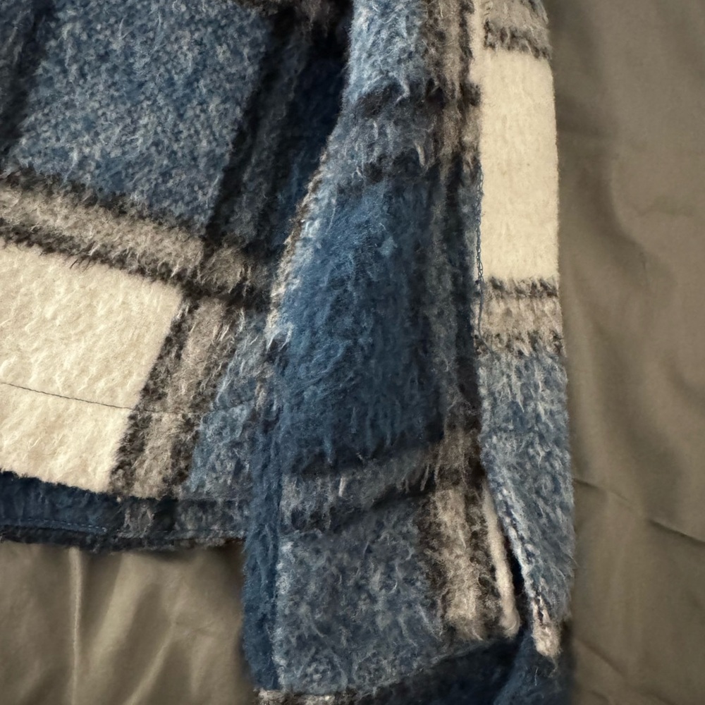 Zara Kids Blue and White Plaid Jean Jacket - Picture 11 of 11